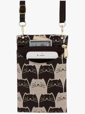 DANNY K Cat Print Crossbody CellPhone Bag